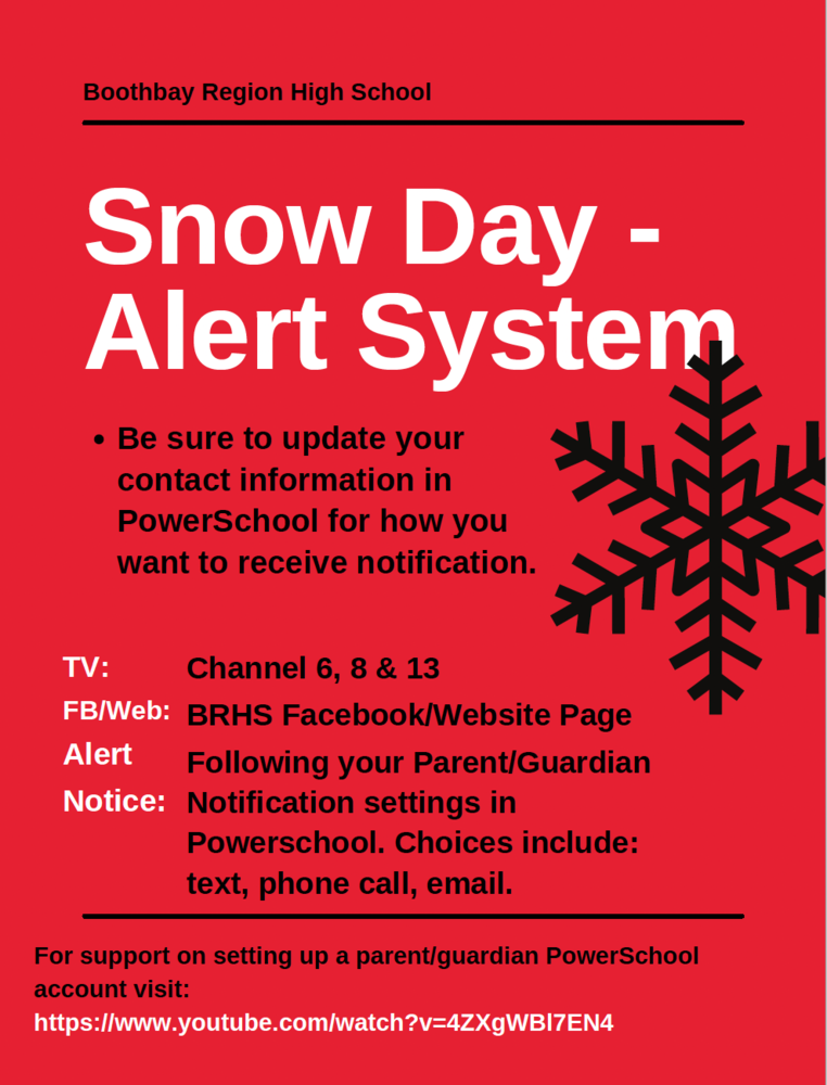 BRHS SNOW DAY Alerts