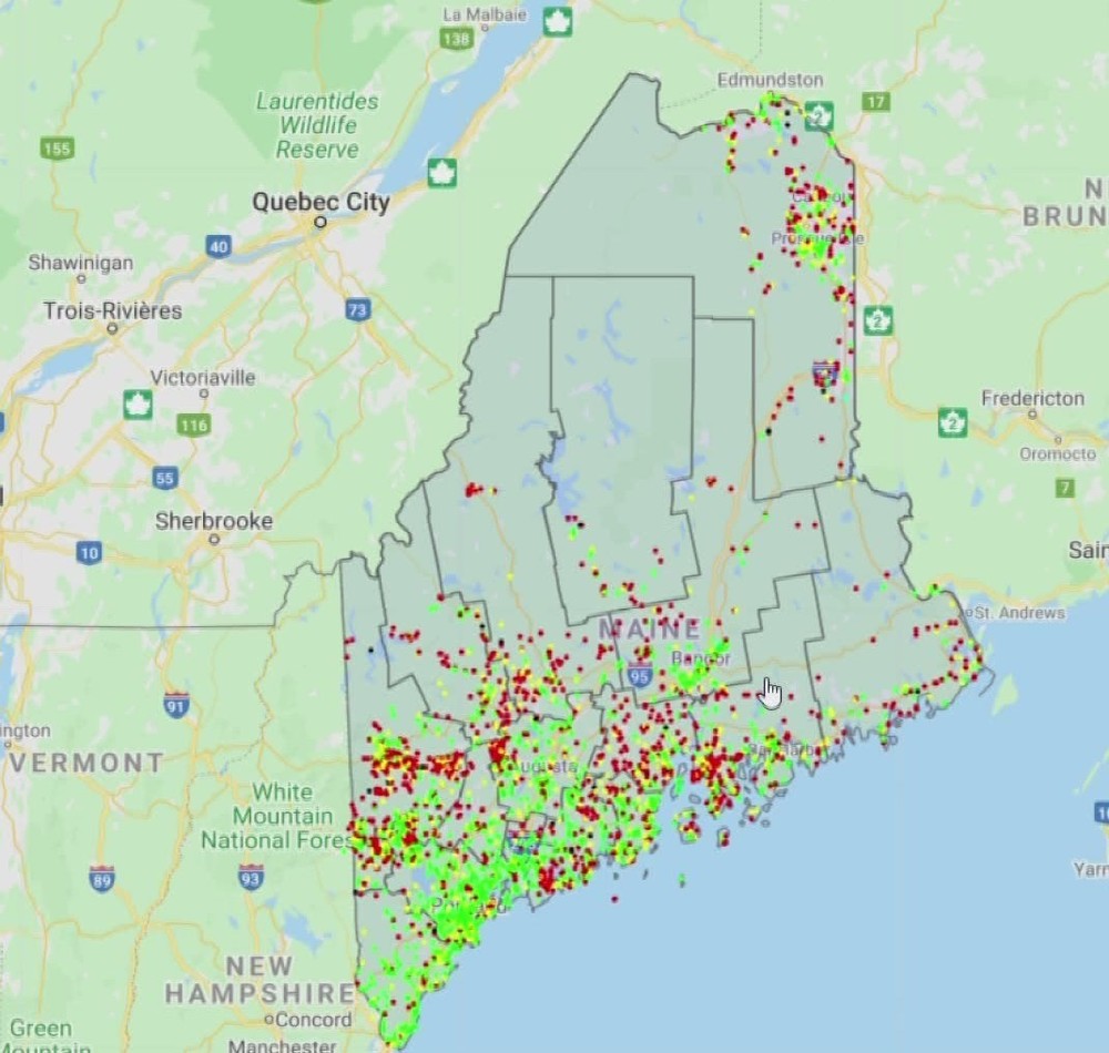 Maine Internet Coverage Data Map