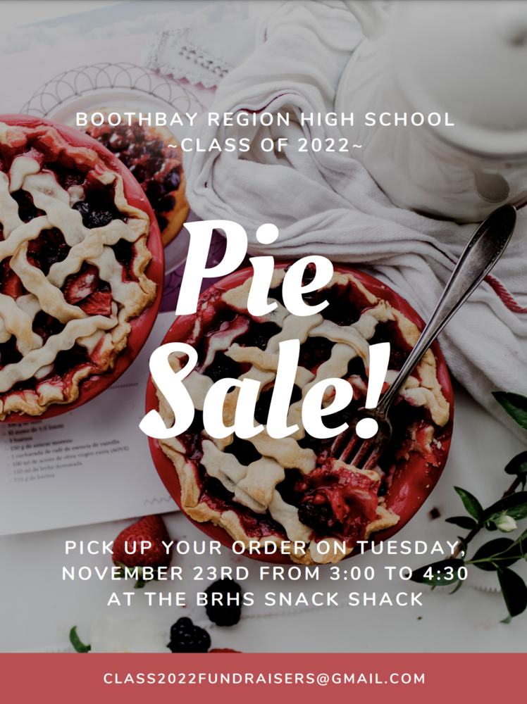 BRHS Class of 2022 Thanksgiving Pie Sale! 