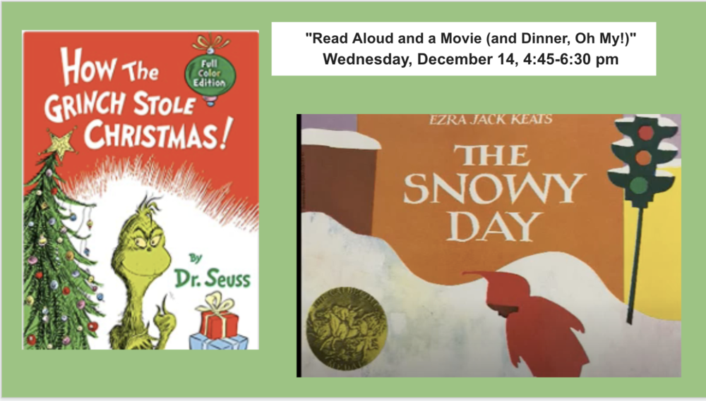 SAVE THE DATE:  Wed, Dec 14, 4:45-6:30pm