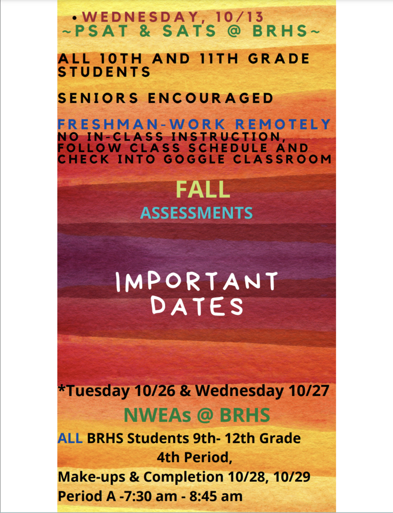 IMPORTANT DATES - Fall Assessments